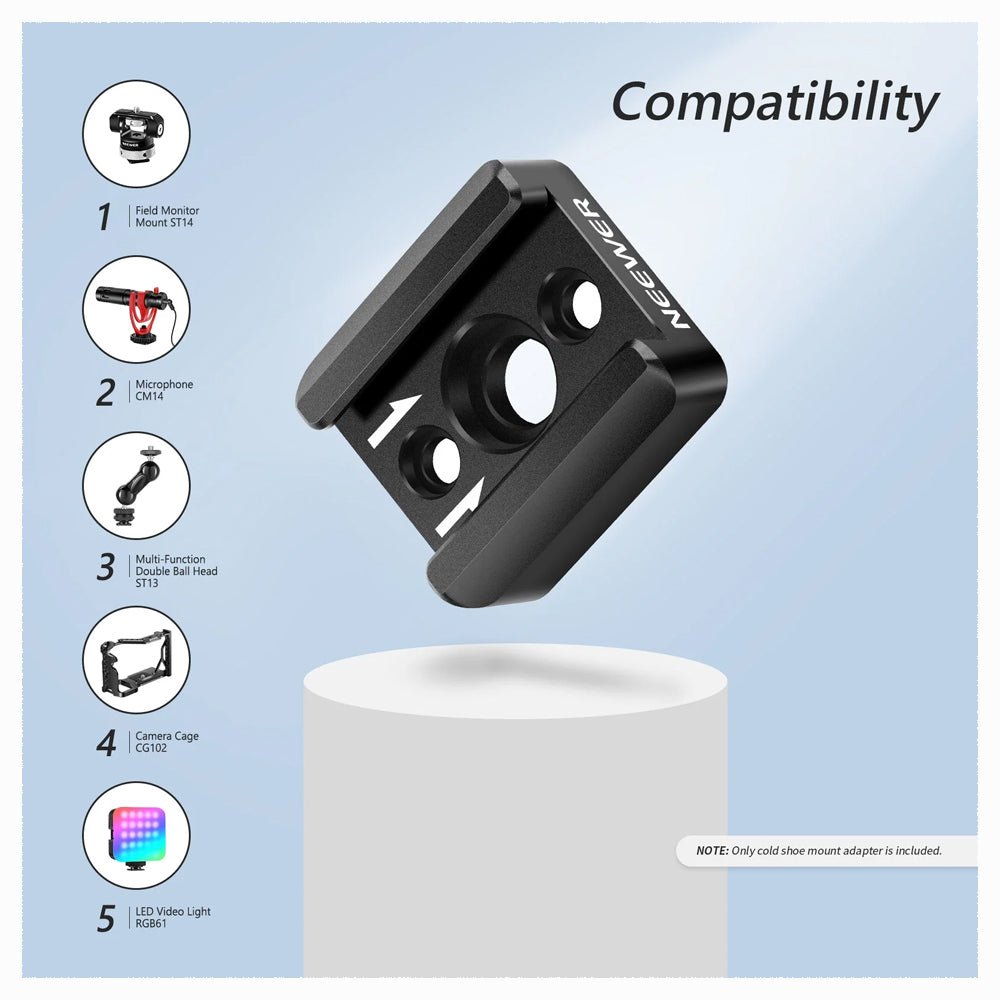 NEEWER ST26 COLD SHOE MOUNT ADAPTER BRACKET (3PCS) thumbnail 2