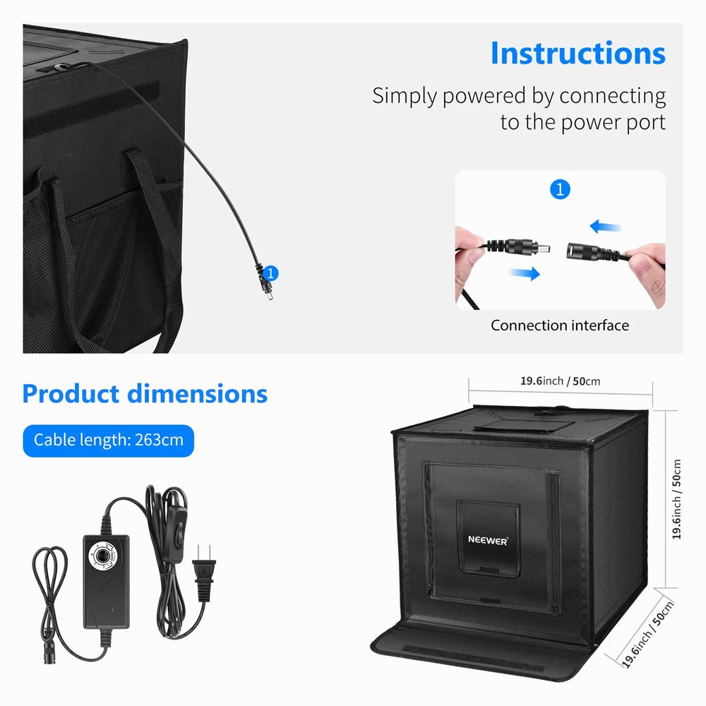 NEEWER 40x40cm Photo Studio Shooting Tent-ZK-RY-02 thumbnail 2