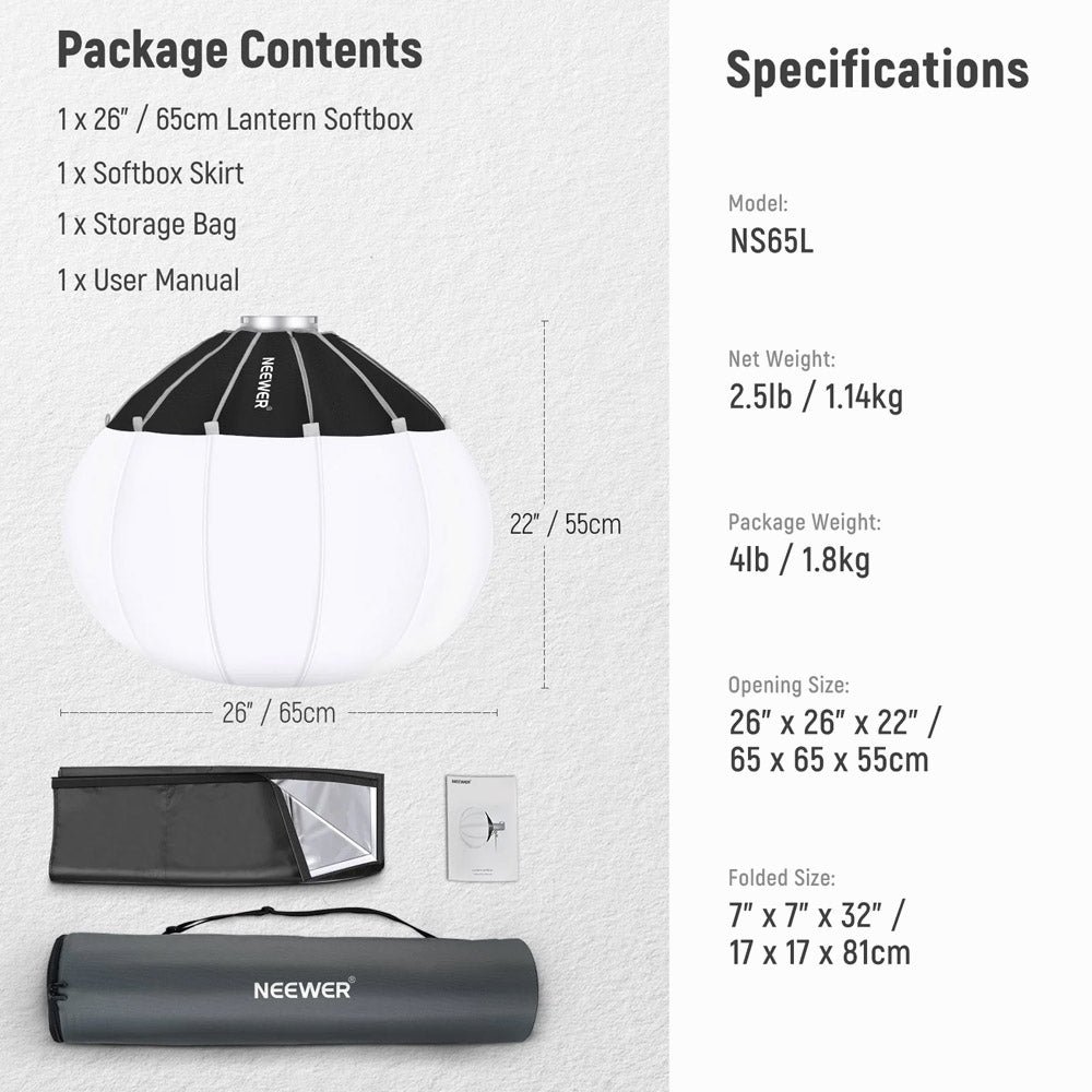 NEEWER NS50L 50cm Lantern Softbox (Bowens Mount) thumbnail 2