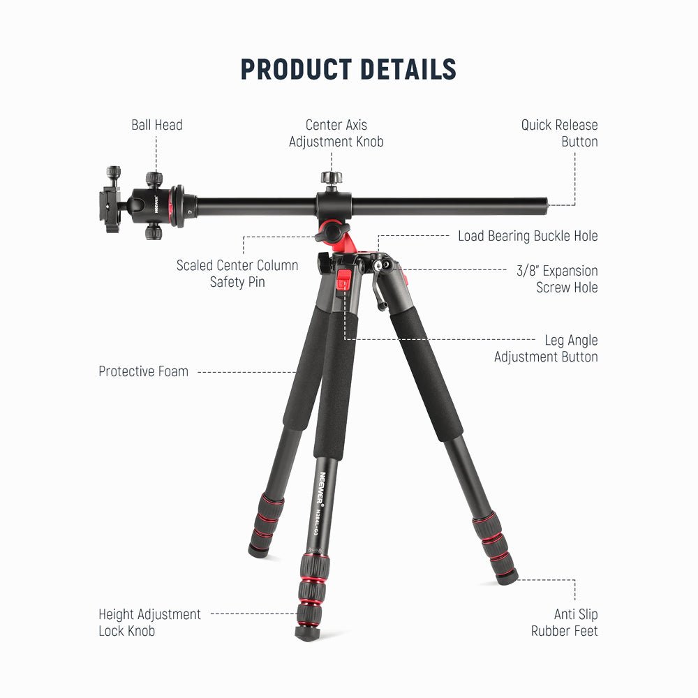 Neewer N284L+G0 Aluminum Camera Tripod Monopod 200cm thumbnail 2