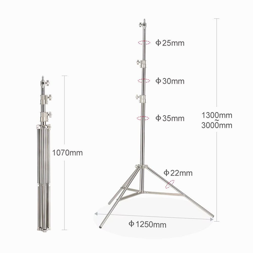 JINBEI JB-300S Light Stand 3M Stainless Steel-1.09.041302 thumbnail 2