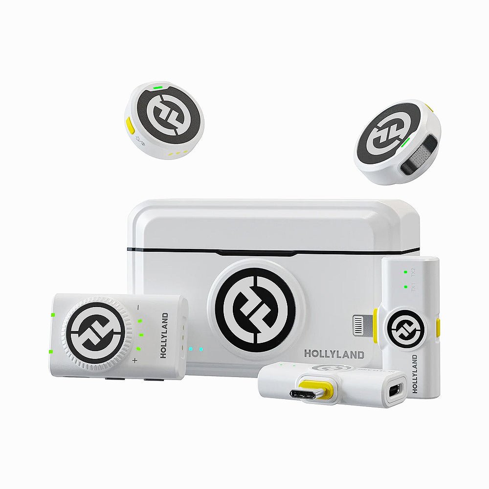 Hollyland LARK M2 DUO 2-Person Wireless Combo Microphone System (Ivory White)