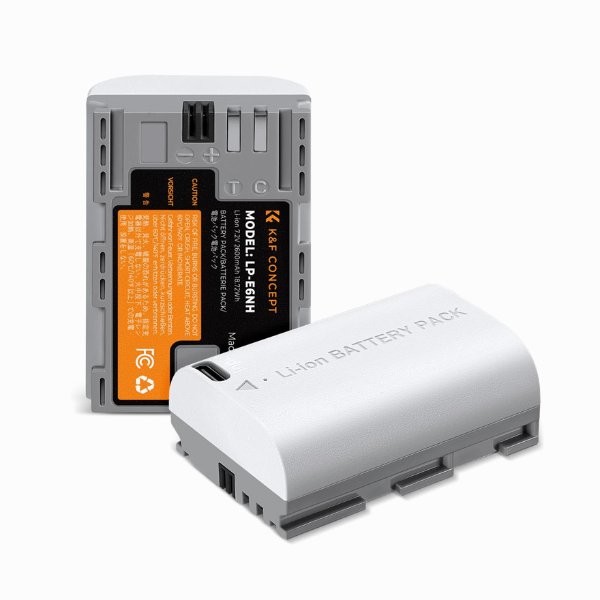 K&F CONCEPT LP-E6NH Battery with 2600mAh Capacity and Type-C Fast Charging for Canon CAMERA(KF28.0033)