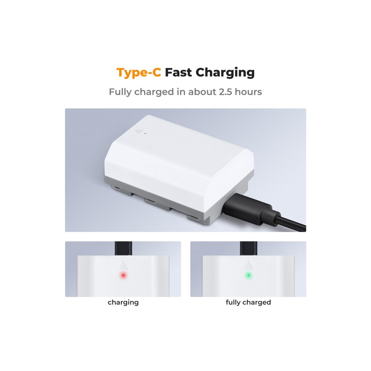 K&F Concept NP-FZ100 2600mAh USB-C Batteries for Sony Cameras – 2-Pack-KF28.0034S1 thumbnail 2