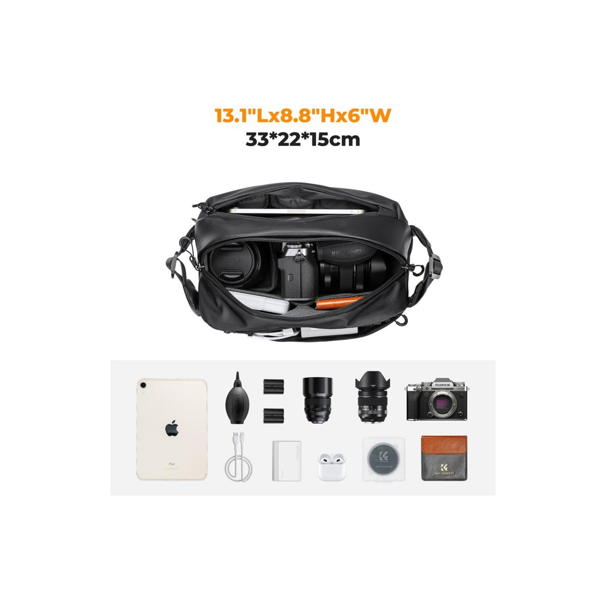 K&F Concept Black 10LAlpha Camera Sling Bag (KF13.157V1) thumbnail 2