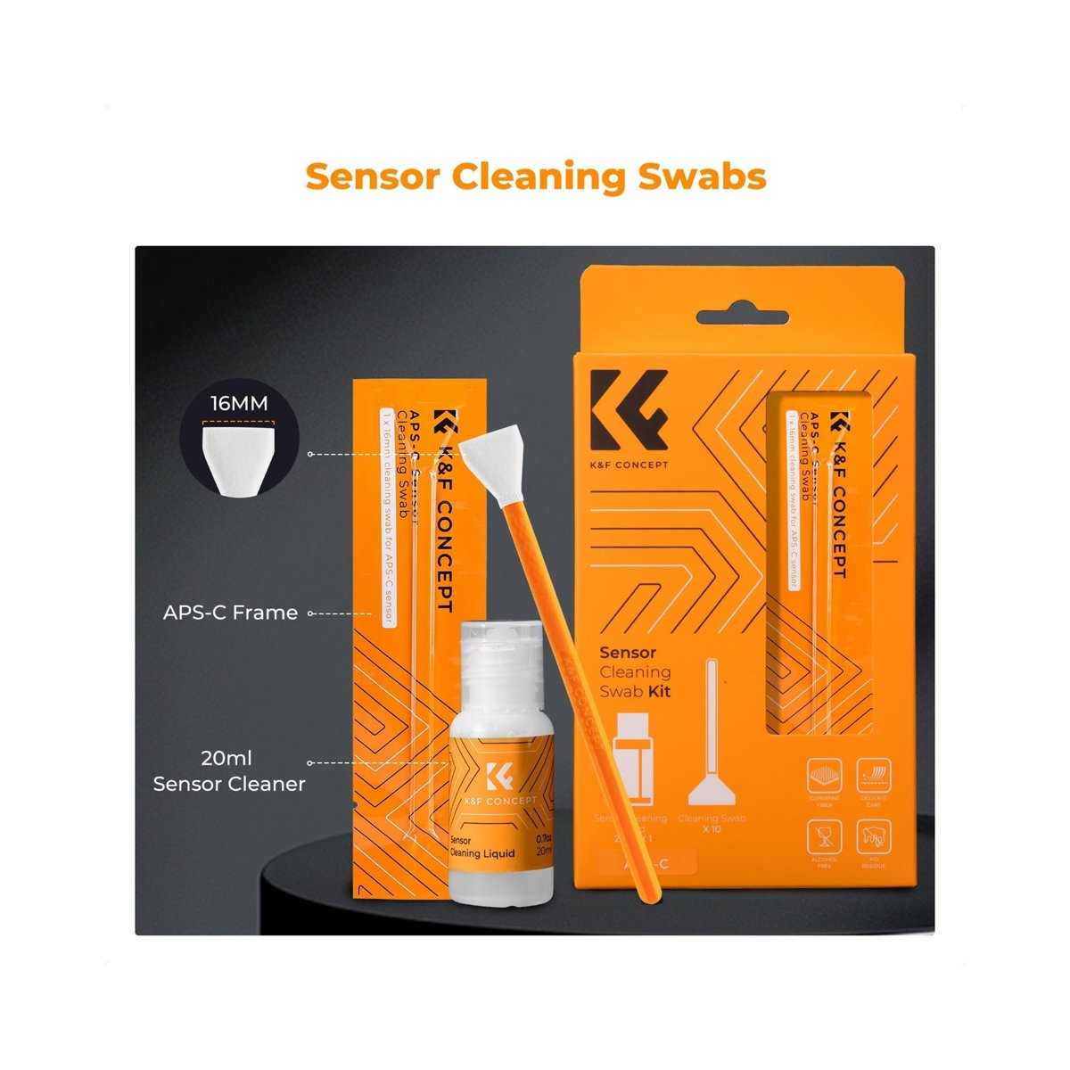 K&F APS-C SENSOR CLEANING SWAB WITH LENS CLEANER(SKU1616A) thumbnail 2