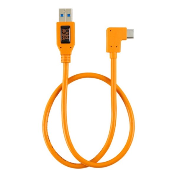 Tether Tools 20 inch USB 3.0 Type-A to C Right Angle Adapter Cable (cucrt02-org)