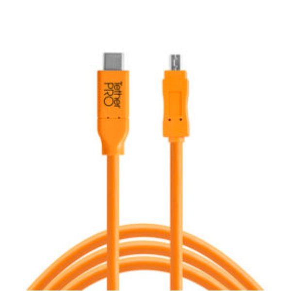 TETHER PRO USB-C CABLE USB-C TO MINI -B 8-PIN CUC2515-ORG