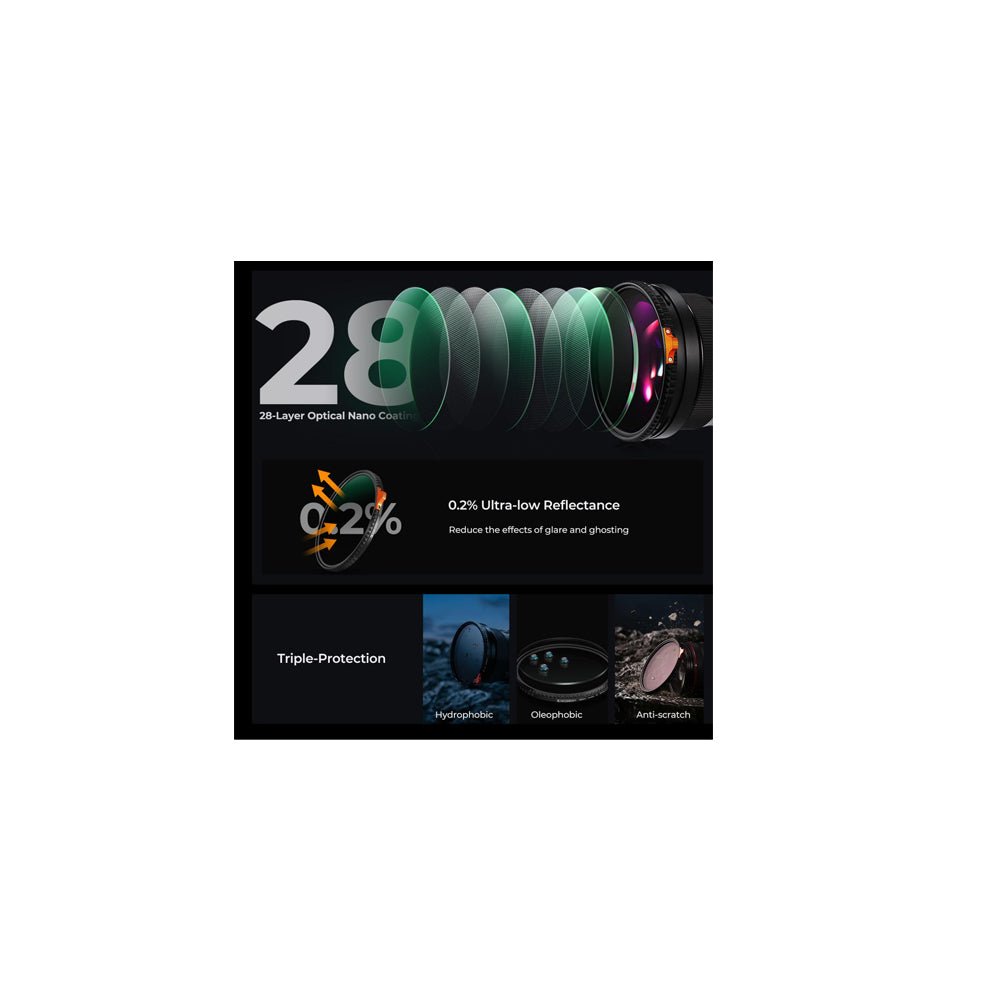 K&F Concept 52mm Variable ND Filter ND2-400 (1-9 Stop) Lens Filter Waterproof Scratch Resistant Nano-Xcel Series-KF01.1459 thumbnail 2