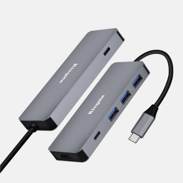 KingMa 6-in-1 USB C Hub Adapter for Type-C Equipments with PD Charging