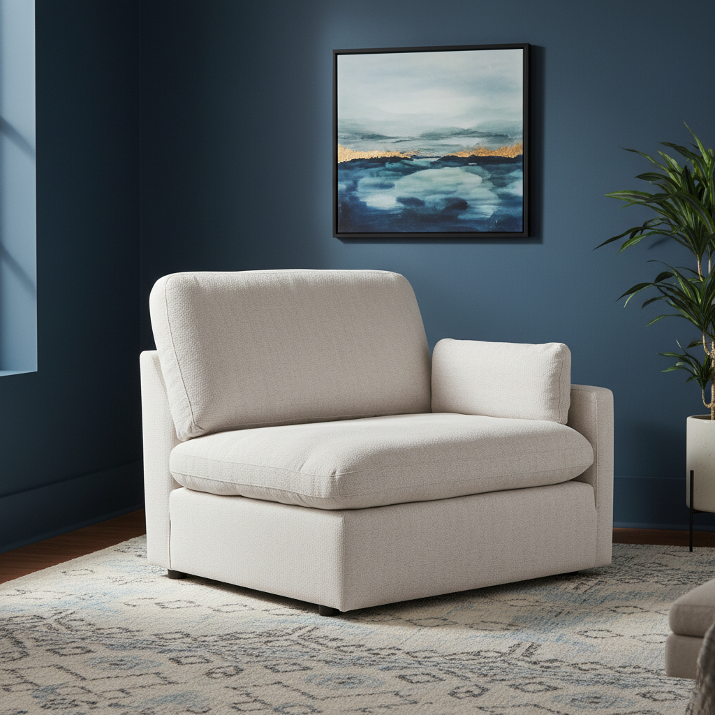 Right-Hand-Facing 1-Seater Sofa, Beige thumbnail 2