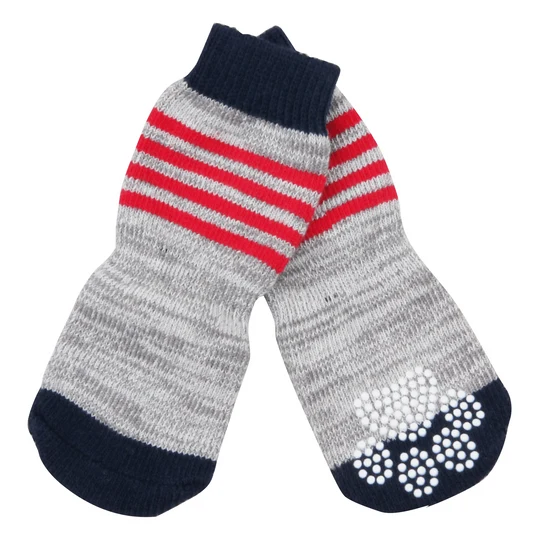PAWISE Anti Slip Socks-Stripes 4PK
