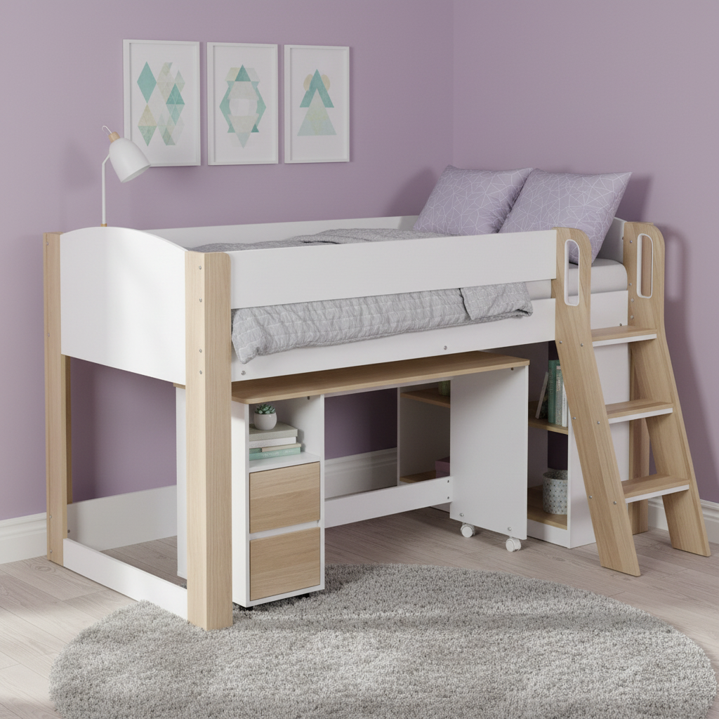 Nikolai Single-Sized Bed With Desk & Storage thumbnail 2