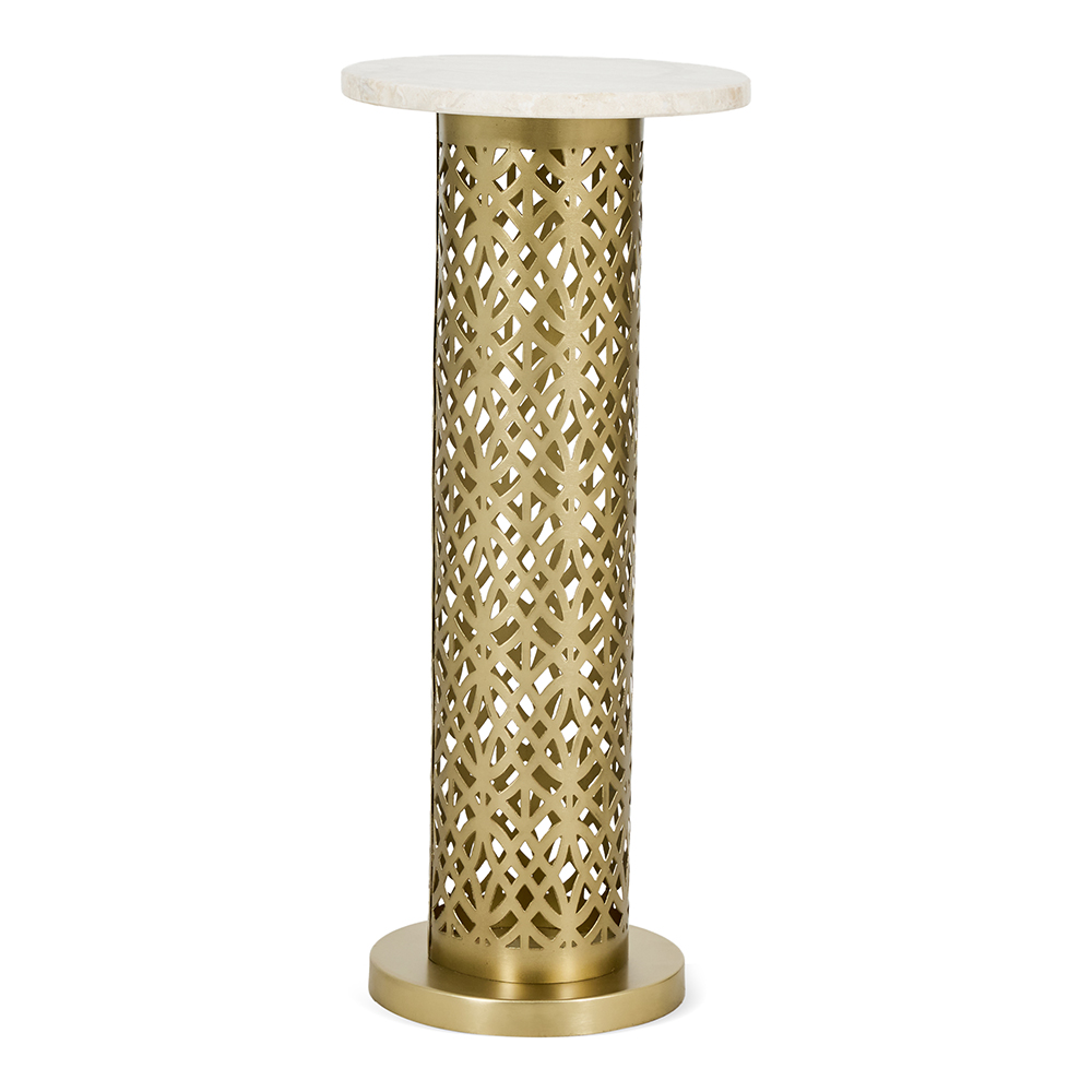 Baron Marble Top Accent Table, Gold thumbnail 2