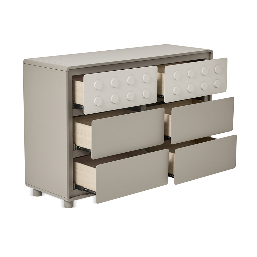 Neo 6-Drawer Dresser, Grey thumbnail 2