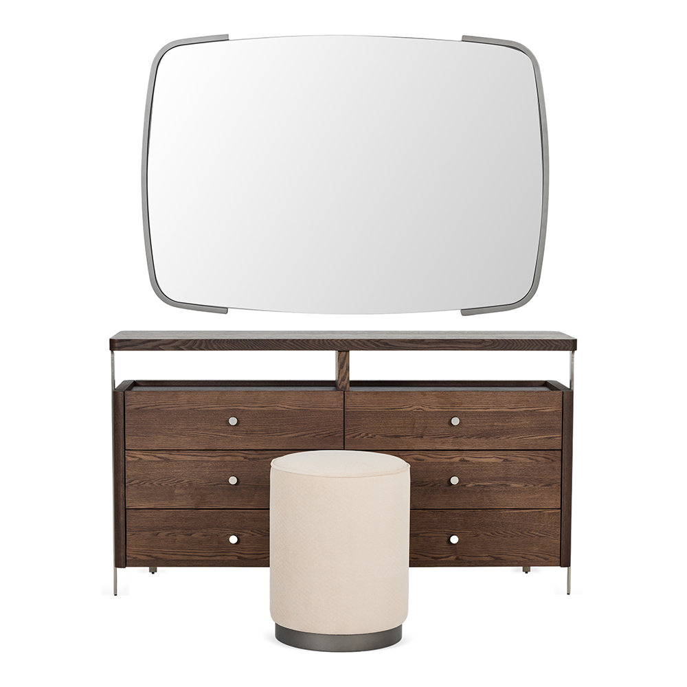 Audrey 6-Drawer Dresser With Mirror & Stool thumbnail 2