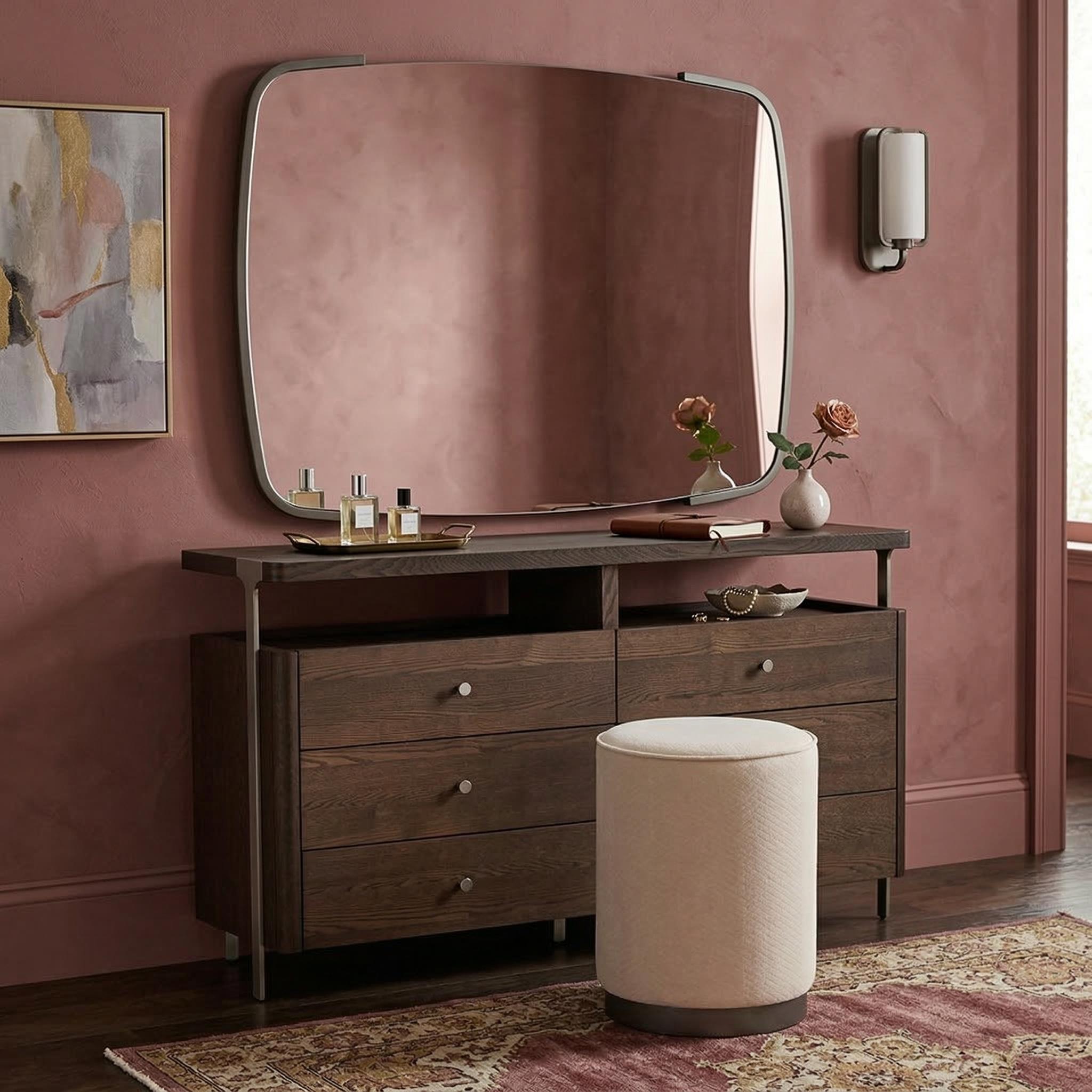 Audrey 6-Drawer Dresser With Mirror & Stool