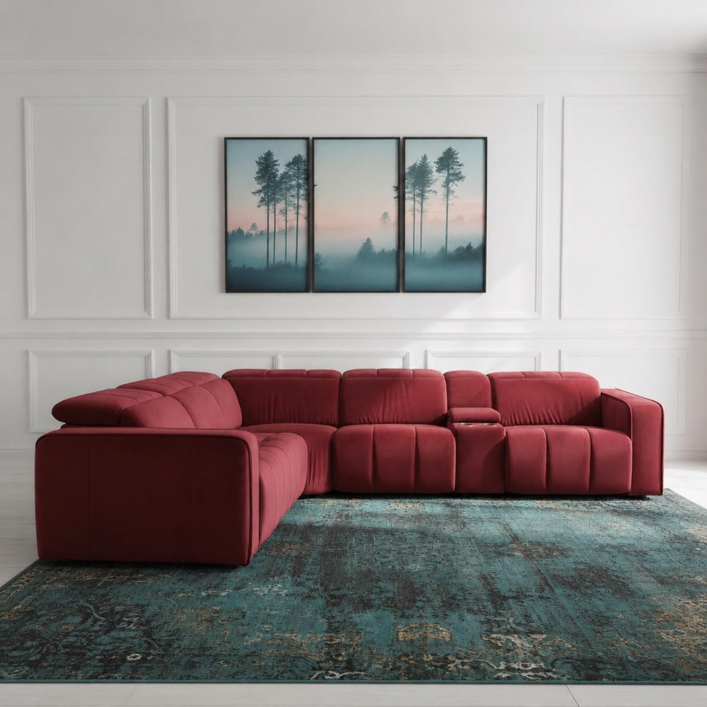 Cane 5-Seater Corner Recliner Sofa thumbnail 2