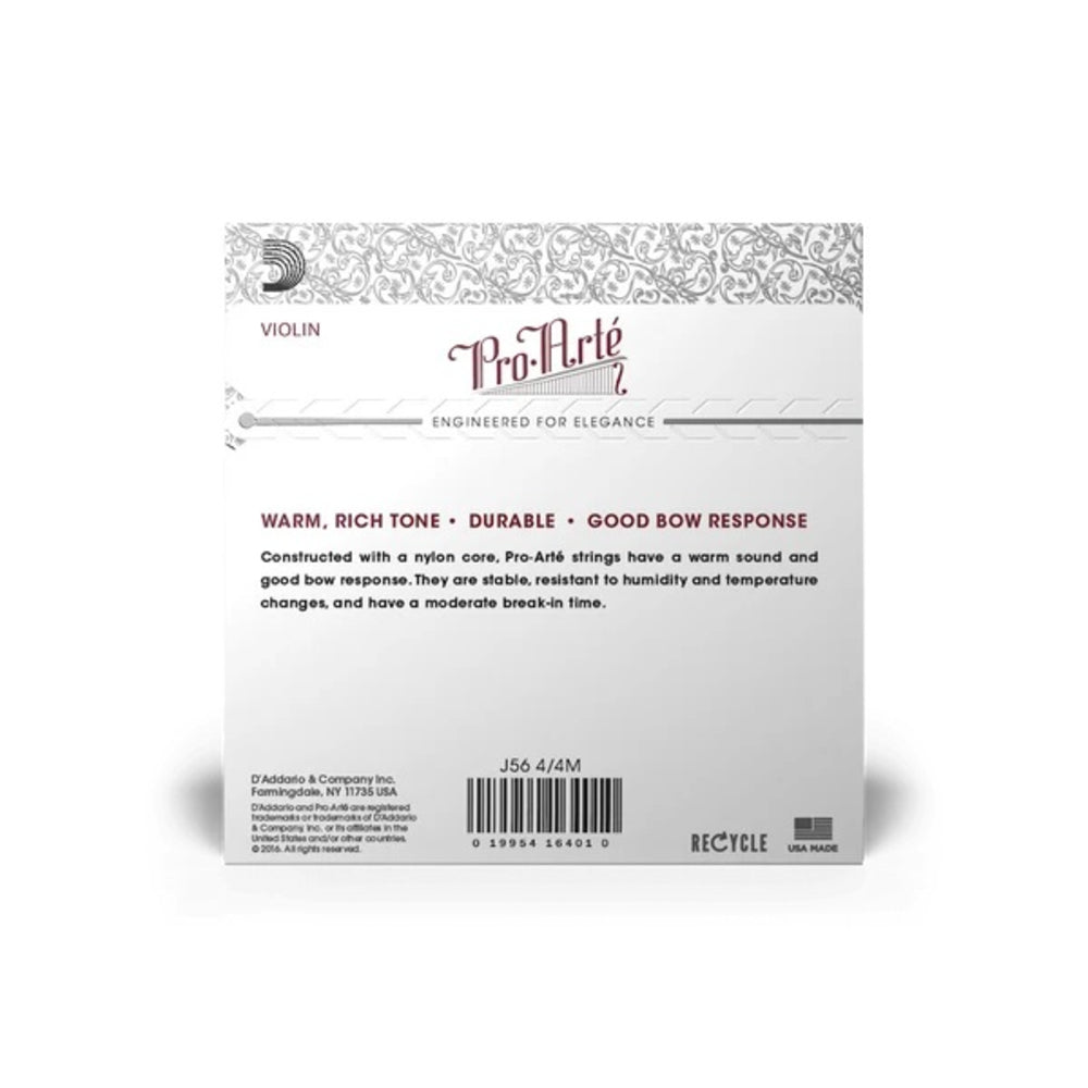 D'Addario J56 Pro-Arte Violin String Set - 4/4 Scale, Medium Tension thumbnail 2