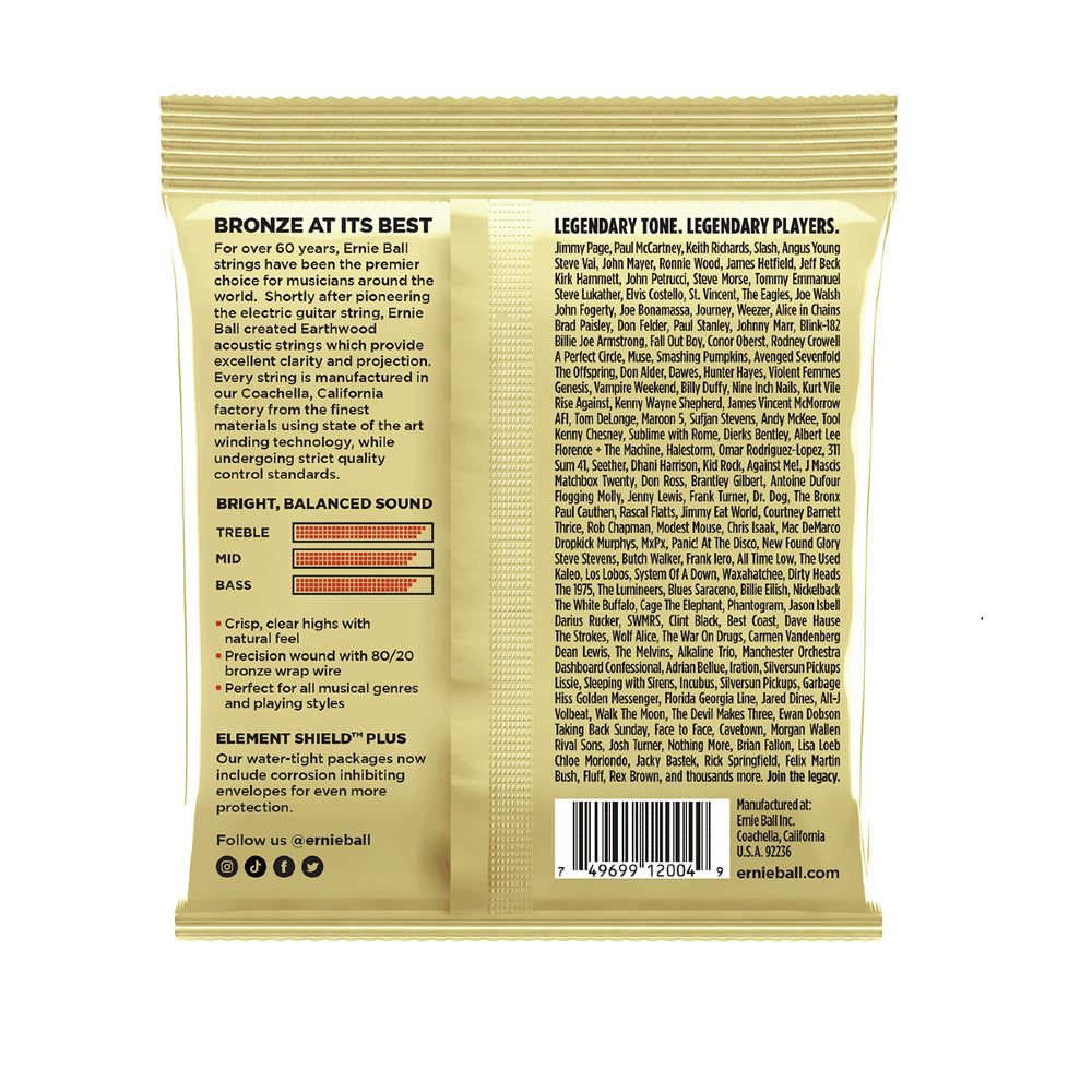 Ernie Ball 2004 Earthwood 80/20 Bronze Alloy Light Acoustic Strings - Gauge 11-52 thumbnail 2