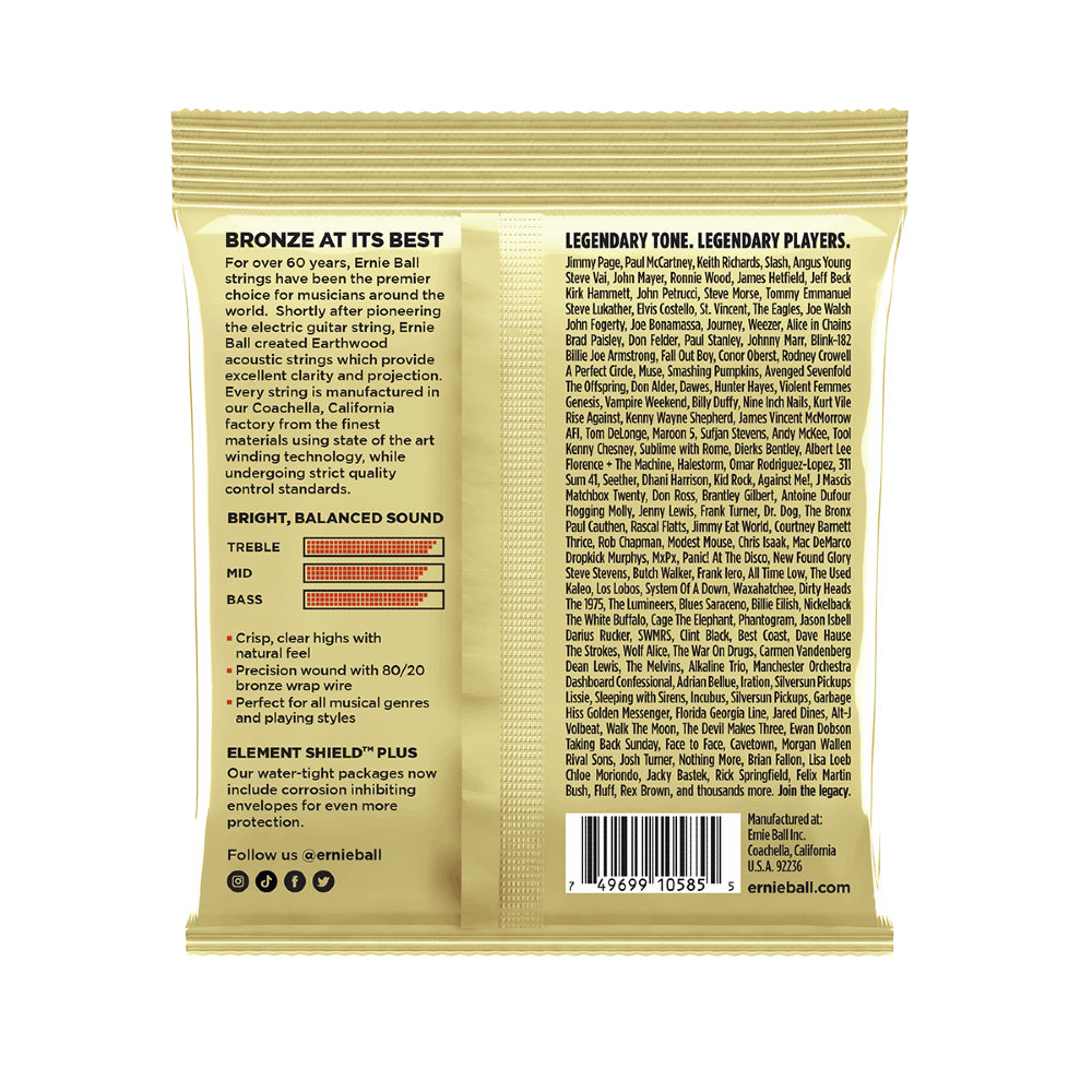 Ernie Ball 2007 Earthwood 80/20 Bronze Alloy Custom Light Acoustic Strings - Gauge 11.5-54 thumbnail 2
