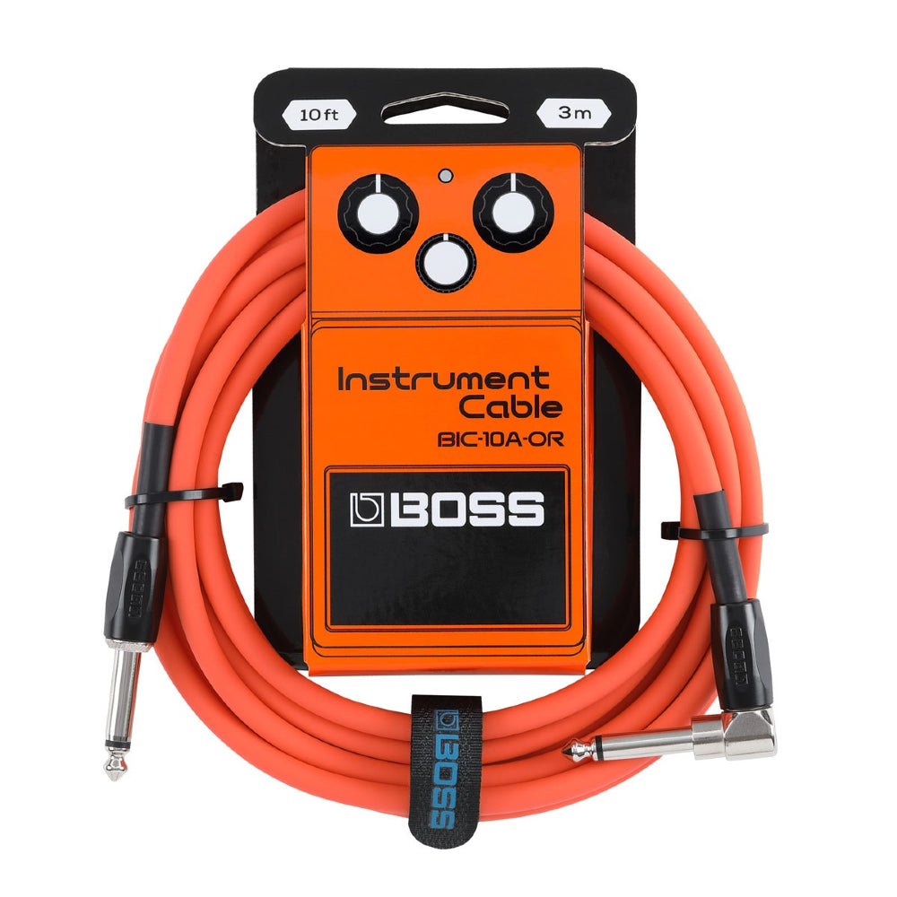 Boss BIC-10A-OR Orange Straight to Right Angle 3 Meter Instrument Cable image 1
