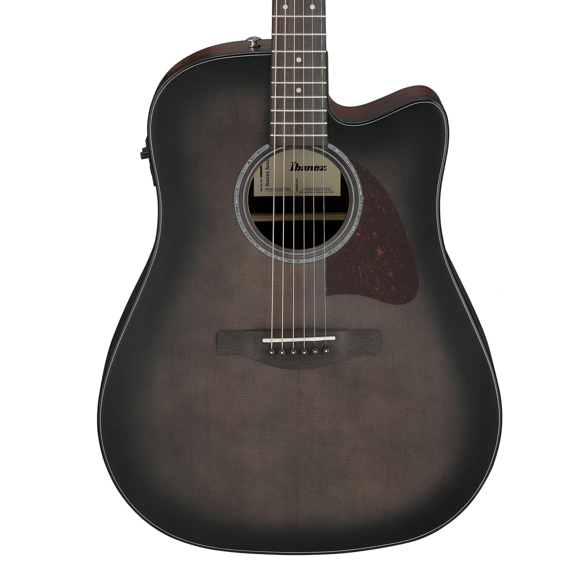 Ibanez Advanced Acoustic AAD70CE-TBN 41.5" Inch Grand Dreadnought with Advanced Access Cutaway body Acoustic-electric Guitar - Transparent Charcoal Burst Low Gloss top, Natural Open Pore back and sides thumbnail 2