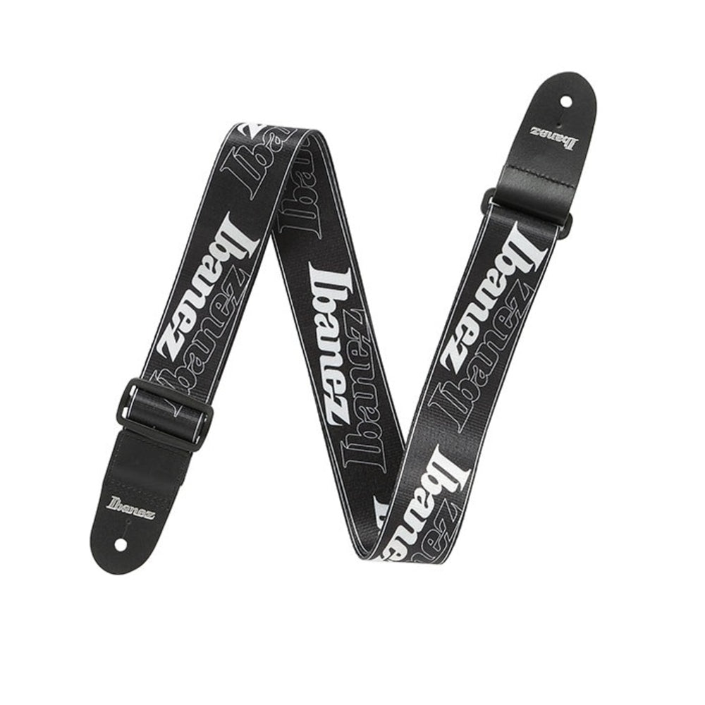 Ibanez GSD50-P6 Guitar Strap White With Ibanez Black Logo image 1