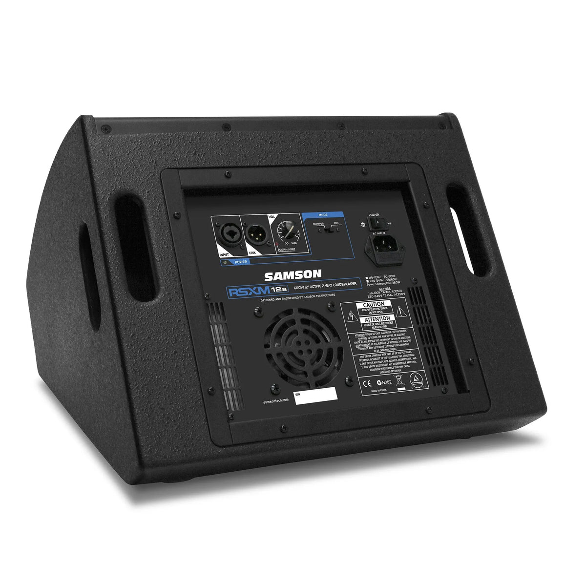 Samson RSXM12A 800W 2-way Active Stage Monitor Speaker with 12" Woofer, 1" Tweeter, XLR Combo Input, and XLR Link Output thumbnail 2