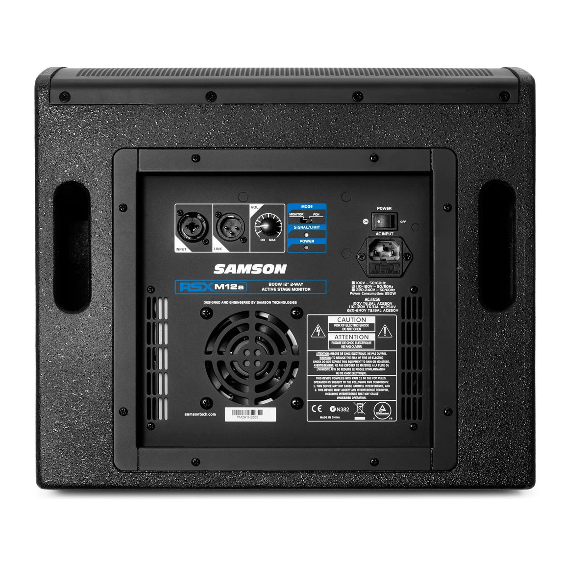 Samson RSXM12A 800W 2-way Active Stage Monitor Speaker with 12" Woofer, 1" Tweeter, XLR Combo Input, and XLR Link Output thumbnail 3