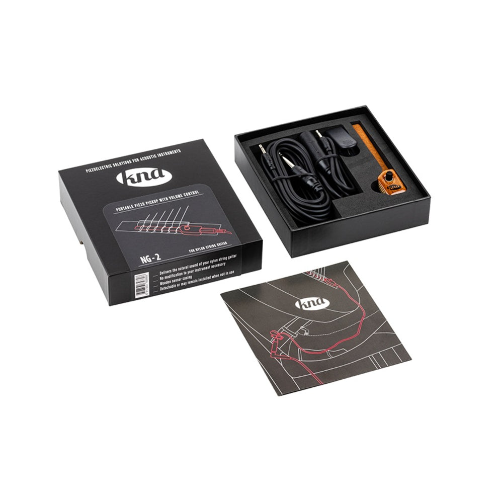KNA NG-2 Portable bridge-mounted piezo with volume control for nylon-string guitar pickup thumbnail 2