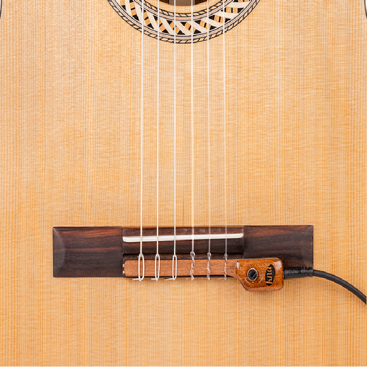 KNA NG-2 Portable bridge-mounted piezo with volume control for nylon-string guitar pickup thumbnail 4