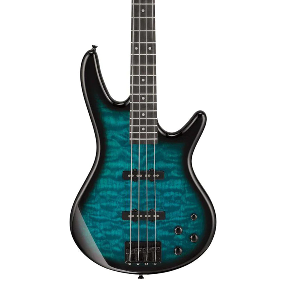Ibanez Gio Series GSR280QA TMS 4-String Electric Bass Guitar - Transparent Marine Sunburst thumbnail 2