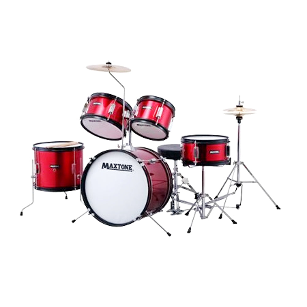 Maxtone MXC-310 RD 14" Kids 4 to 10 years old drummers Junior Drum Set Color Finish: Red image 1
