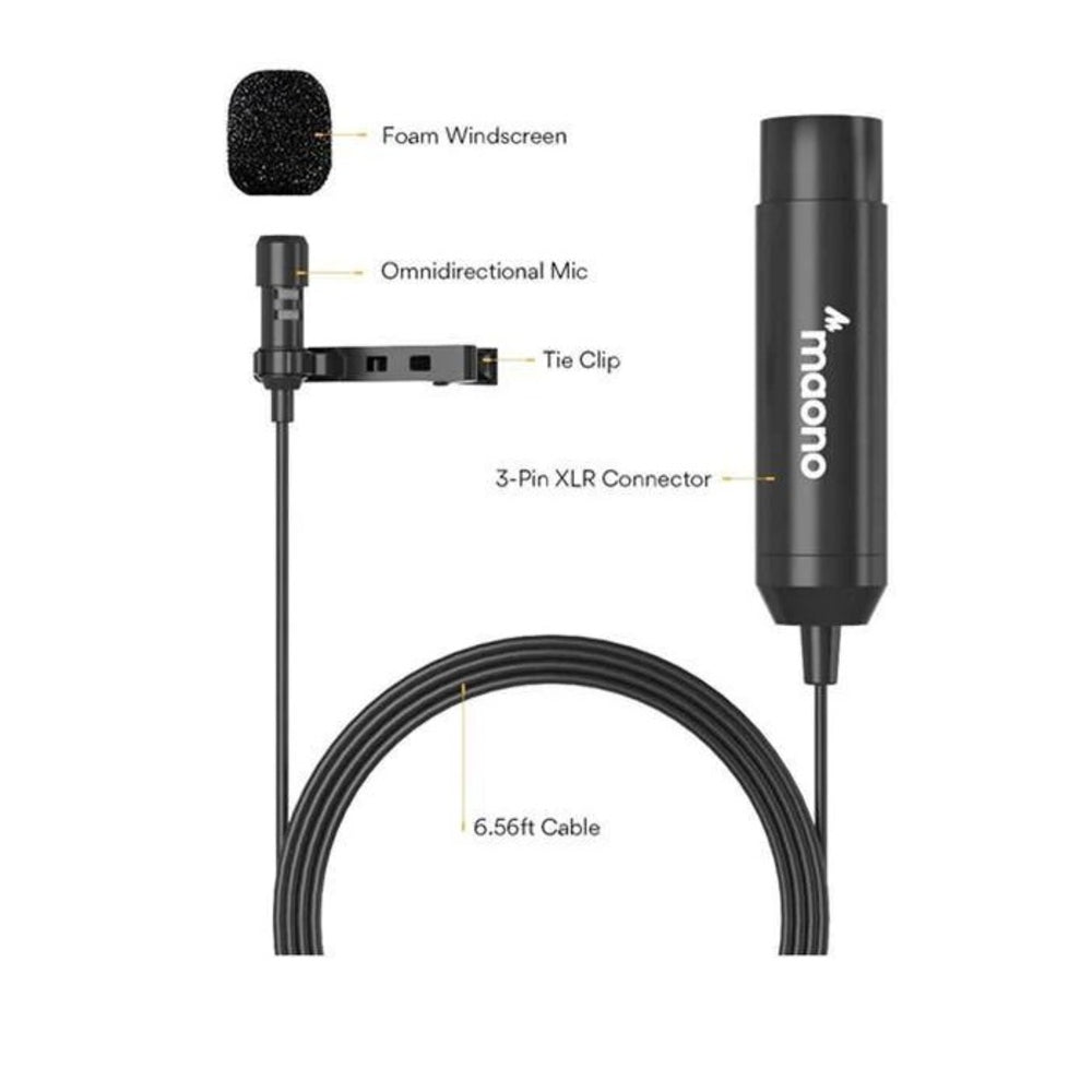 Maono AU-XLR10 XLR Collar Lavalier Microphone, Condenser Clip-on Mic thumbnail 2
