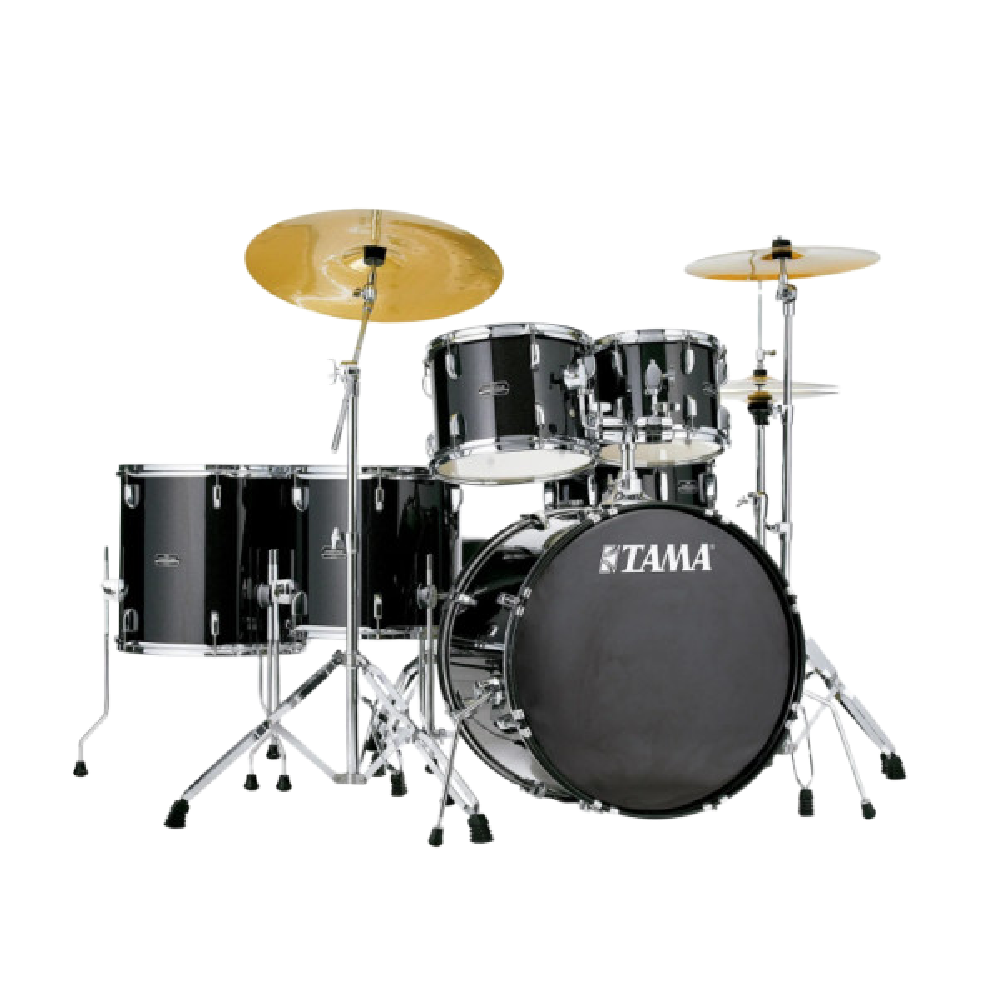 TAMA Stagestar ST62H6C-BNS Black Night Sparkle 6-Piece Drum Kit with 22" Bass Drum - with cymbals set and Hardware image 1
