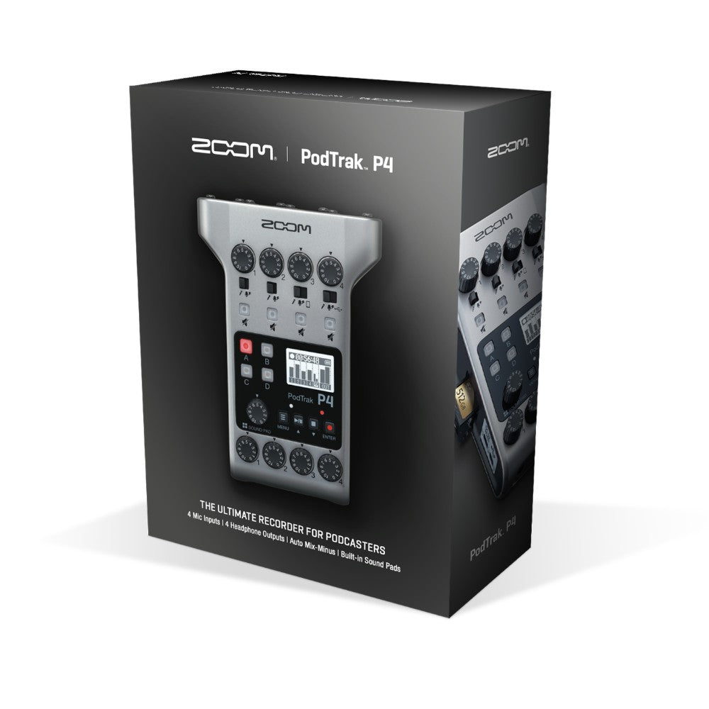 Zoom PodTrak P4 Portable Multitrack Podcast Recorder with 4-Person Podcasting Kit thumbnail 2