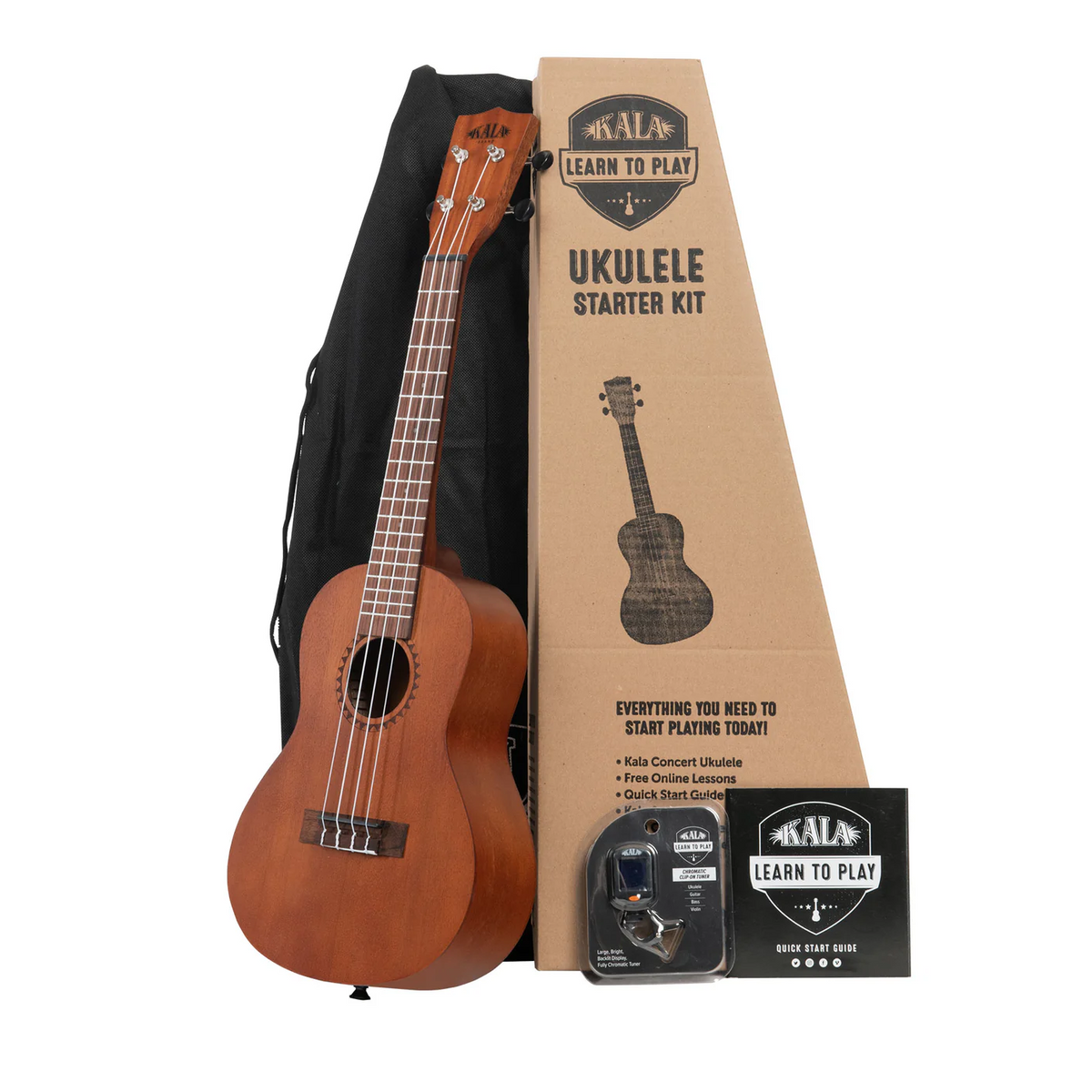 Kala KALALTPC2105 Learn To Play - 24" Inch Concert Ukulele Package with Tuner/Gig Bag image 1