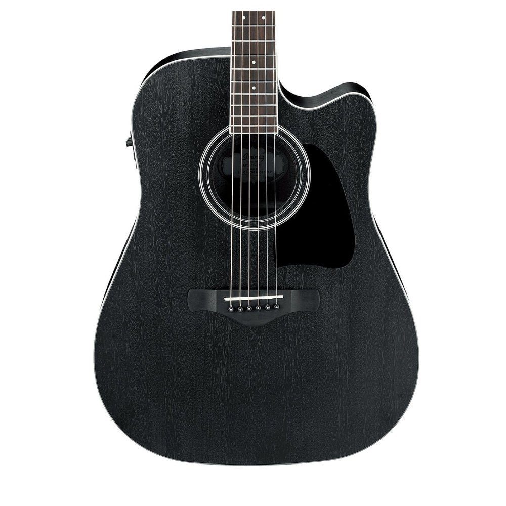 Ibanez Artwood AW84CE-WK Dreadnought body  Acoustic Electric Guitar - Weathered Black Open Pore thumbnail 2