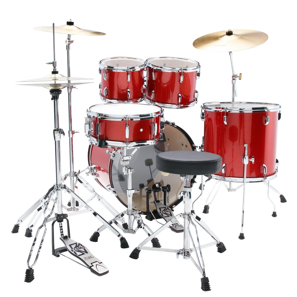 TAMA Stagestar ST52H6C-CDS Candy Red Sparkle 5-Piece Drum Kit with 22" Bass Drum - with cymbals set and Hardware thumbnail 2