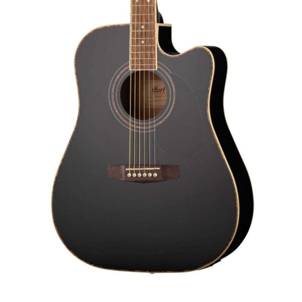 Cort AD880CE-BK 41" Inch Dreadnought Cutaway Semi Acoustic Guitar – Black thumbnail 2