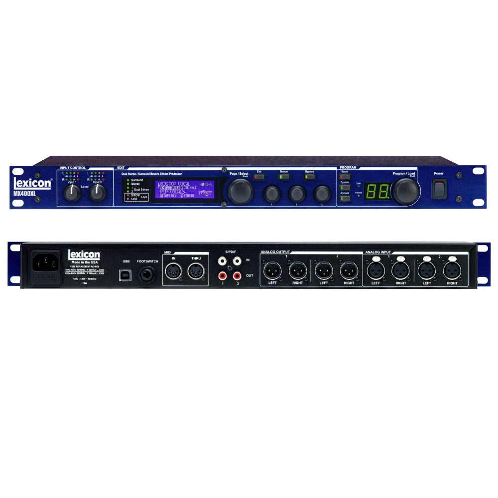 Lexicon MX400 4-in/4-out Reverb/Effects Processor with USB "Hardware Plug-In" Capability and XLR connectors thumbnail 2