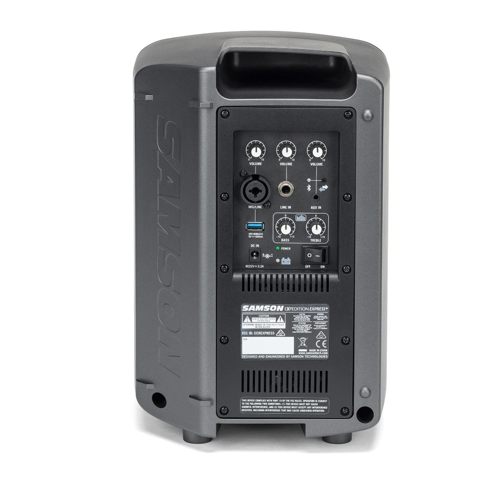 Samson Expedition Express+ 75W, 1 x 6" Rechargeable Portable PA with 3-channel Mixer, Wired Handheld Microphone, and Bluetooth Streaming thumbnail 2