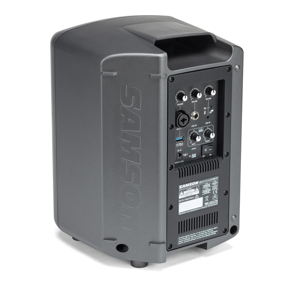 Samson Expedition Express+ 75W, 1 x 6" Rechargeable Portable PA with 3-channel Mixer, Wired Handheld Microphone, and Bluetooth Streaming thumbnail 3