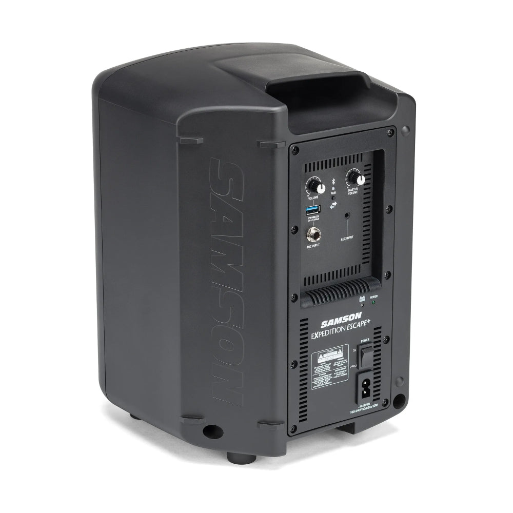 Samson Expedition Escape+ 50W Portable PA System with 6" Woofer, 1" Tweeter, 2-channel Mixer, Mic/Aux Inputs, and Bluetooth Audio Streaming thumbnail 3