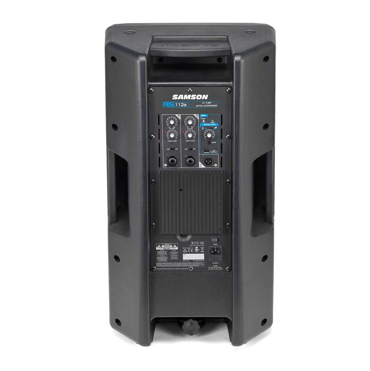 Samson RS112A 400W Peak/200W RMS Powered PA Speaker with 12" Woofer, 1" Tweeter, 2 Mic/Line Inputs, Aux Input, Bluetooth, and XPD Wireless Compatibility (each) thumbnail 2