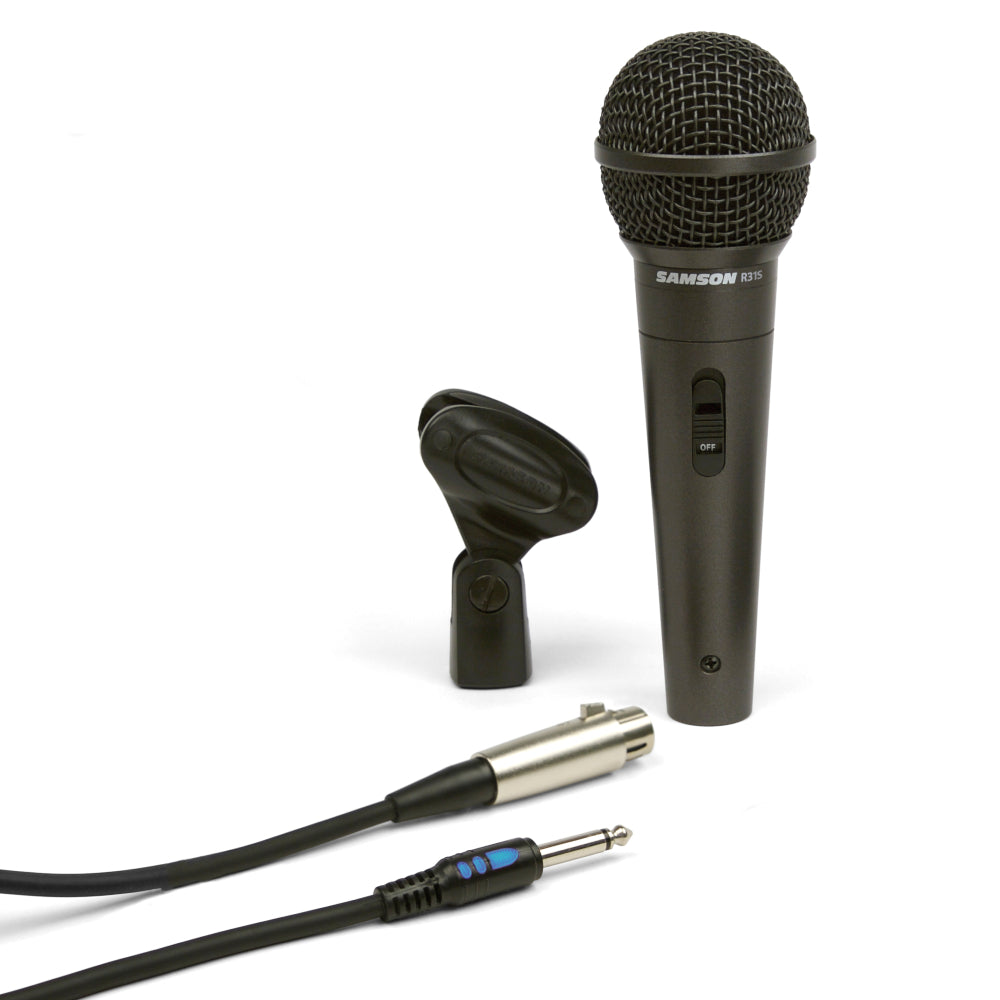 Samson R31S Hypercardioid Handheld Microphone with XLR to 1/4" Mic Cable and Mic Clip image 1