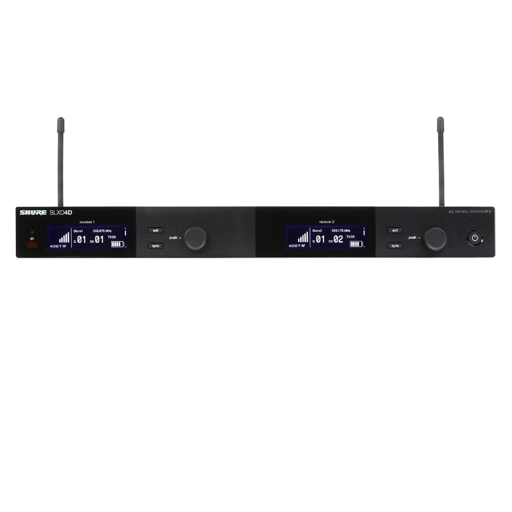 Shure SLXD14D/MX153 Dual-Channel Digital Wireless Bodypack System with 2x Shure MX153 Earset Headworn Microphone (Tan) - G59 (470–514 MHz) thumbnail 3