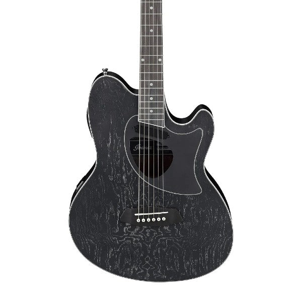 Ibanez TCM50-GBO 39" Inch Talman Double Cutaway body Acoustic-Electric Guitar - Galaxy Black Open Pore thumbnail 2