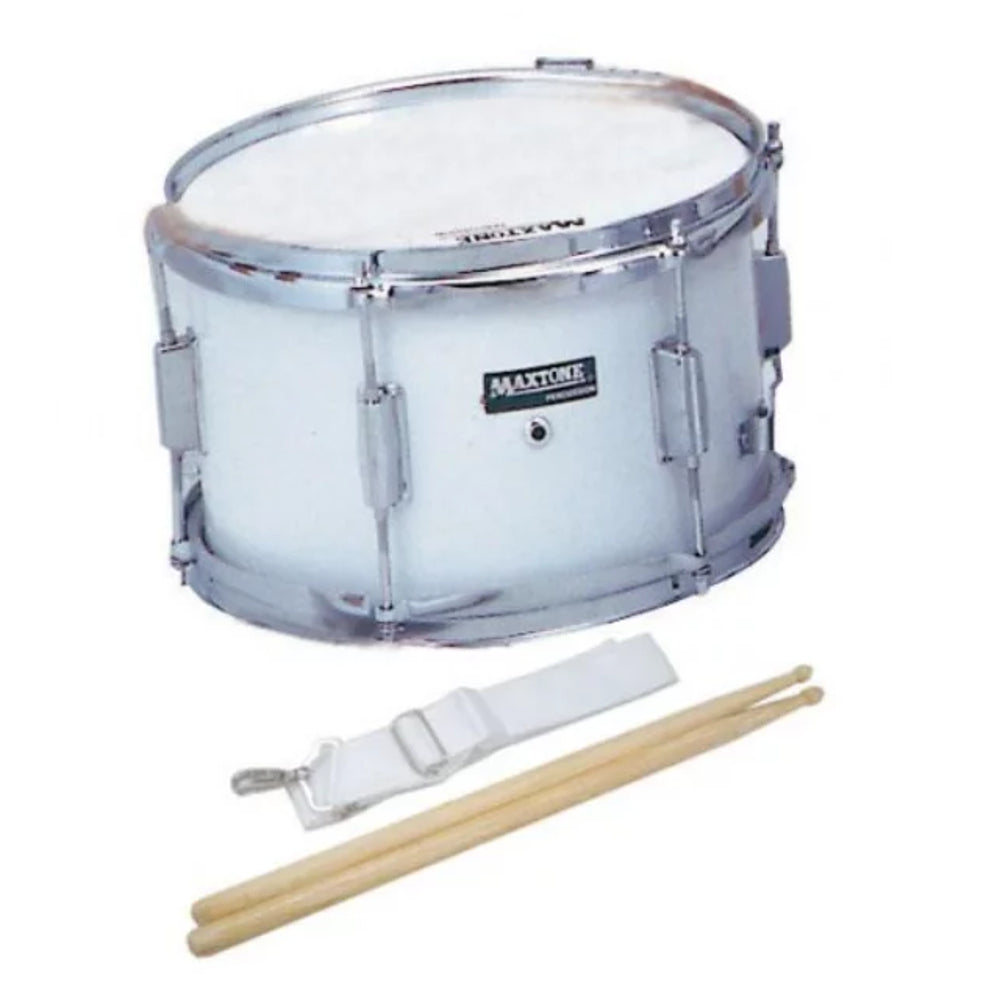 Maxtone MSC-12 Marching Snare Drum 12 inches x 7 inches White Color image 1
